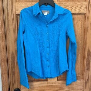 Inca Cottons Blue Turquoise Button Down Shirt